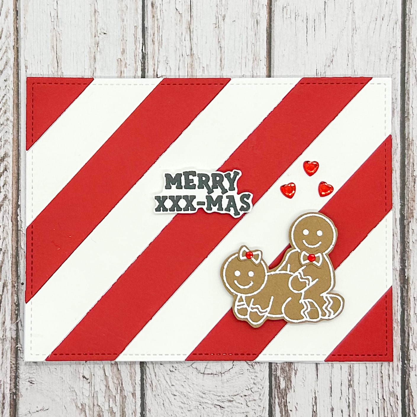 Merry XXX-mas Gingerbread Couple Handmade Christmas Card – Craftacular  Creations