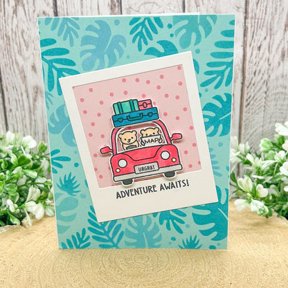 Adventure Awaits Driving Bears Handmade Card