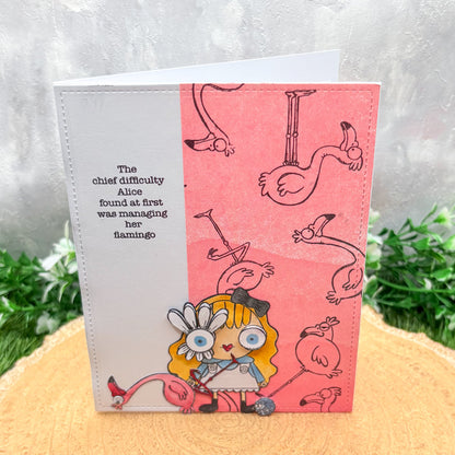 Alice & Flamingo Quote Handmade Character Card-1