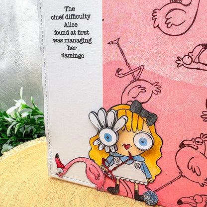 Alice & Flamingo Quote Handmade Character Card-2