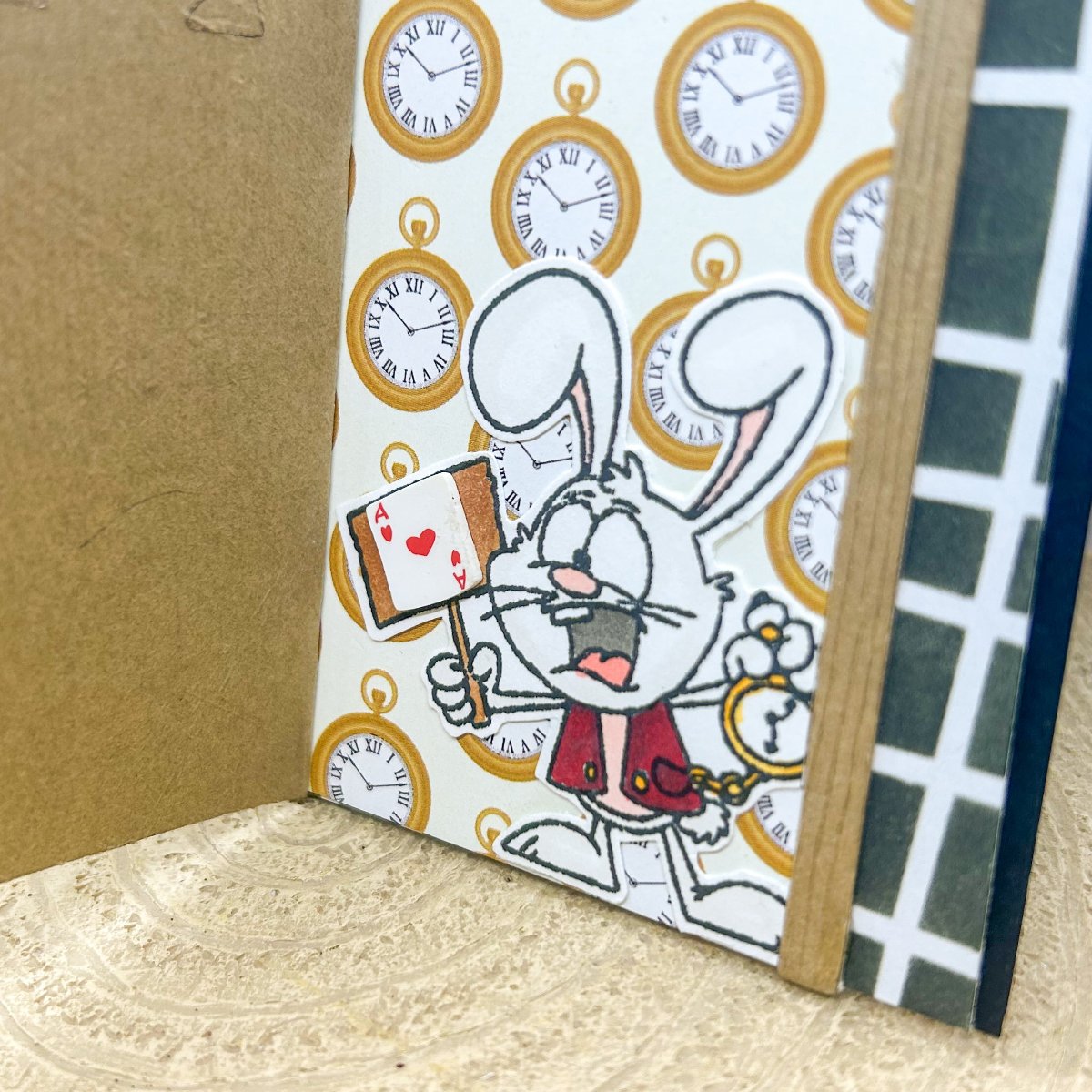 Alice & White Rabbit Handmade Character Themed Card-2