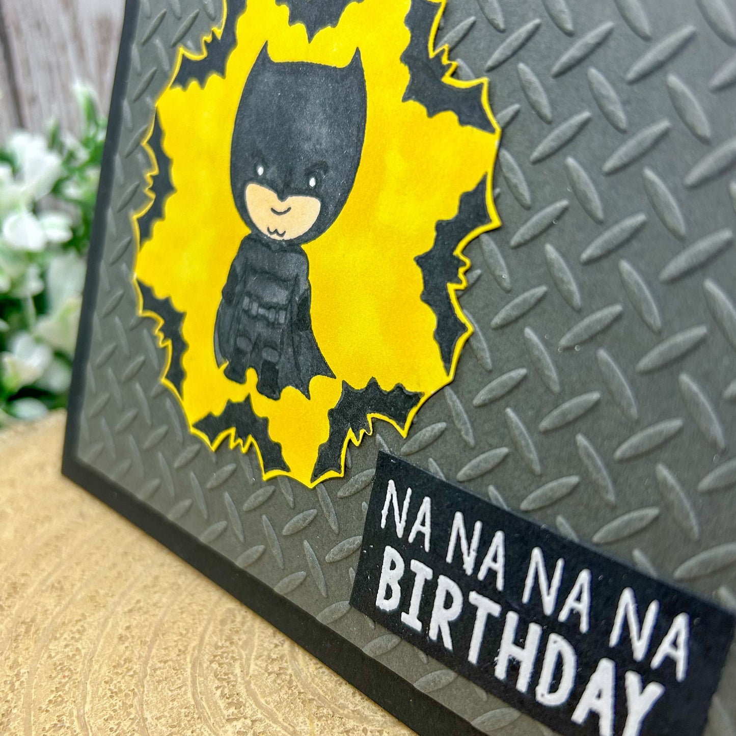 Bat Guy Character Themed Handmade Birthday Card-2