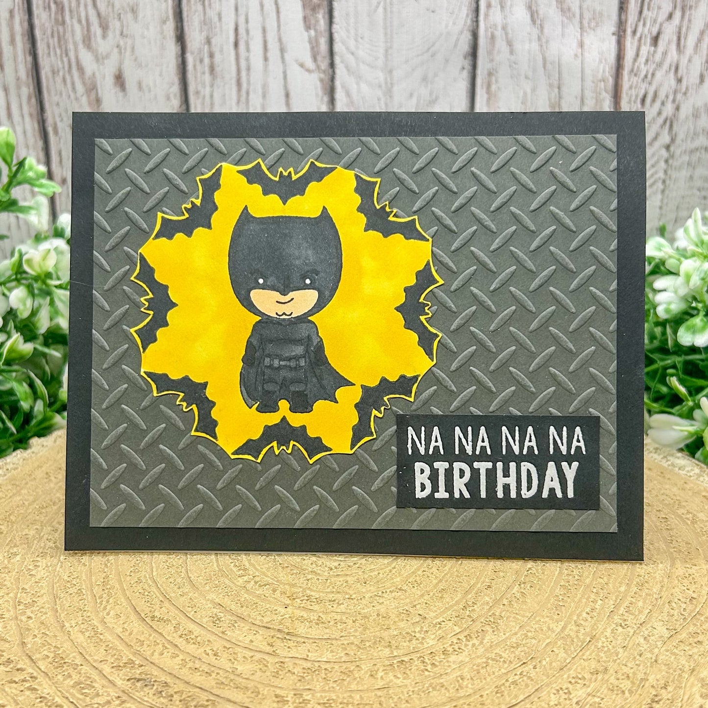 Bat Guy Character Themed Handmade Birthday Card