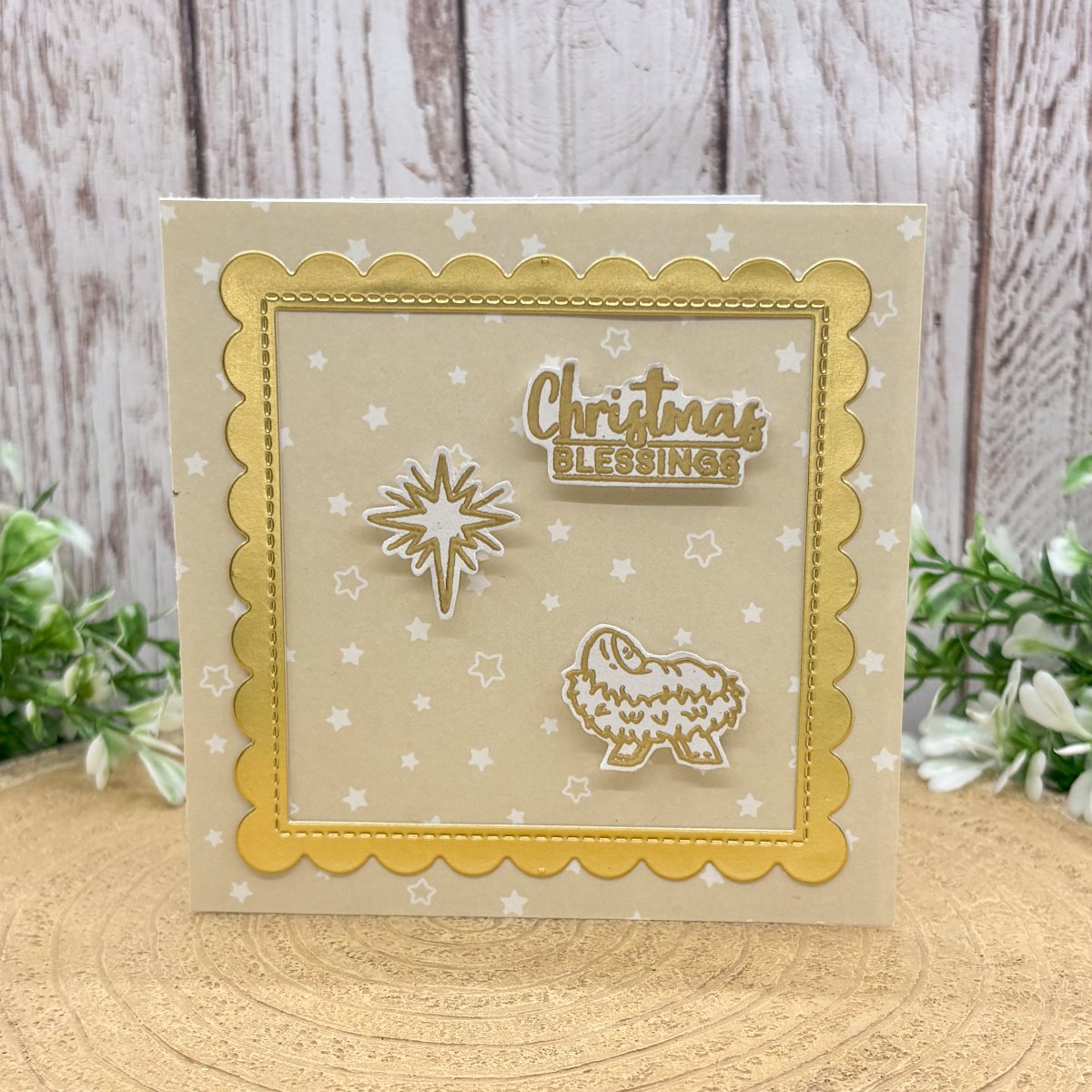 Christmas Blessings Manger Mini Handmade Christmas Card