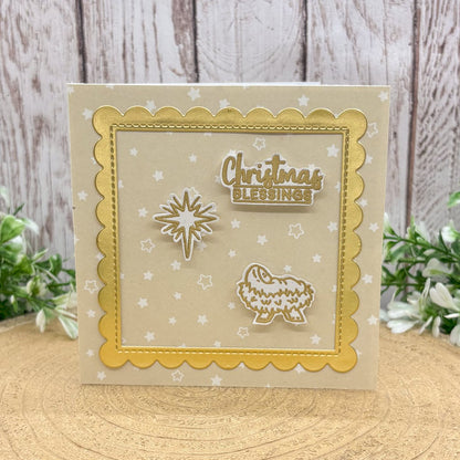 Christmas Blessings Manger Mini Handmade Christmas Card