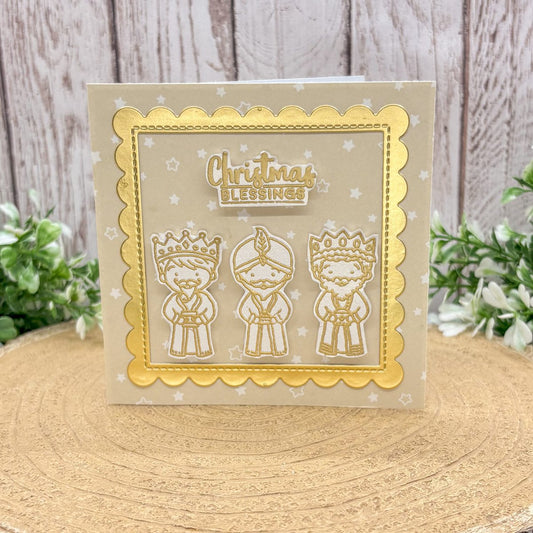 Christmas Blessings Three Kings Mini Handmade Christmas Card