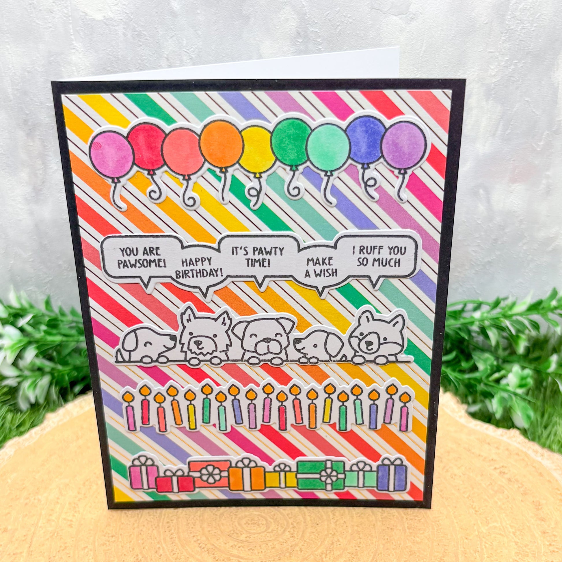 Colourful Dogs Quotes Handmade Birthday Card-1