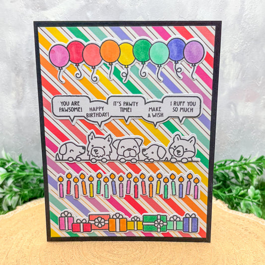 Colourful Dogs Quotes Handmade Birthday Card