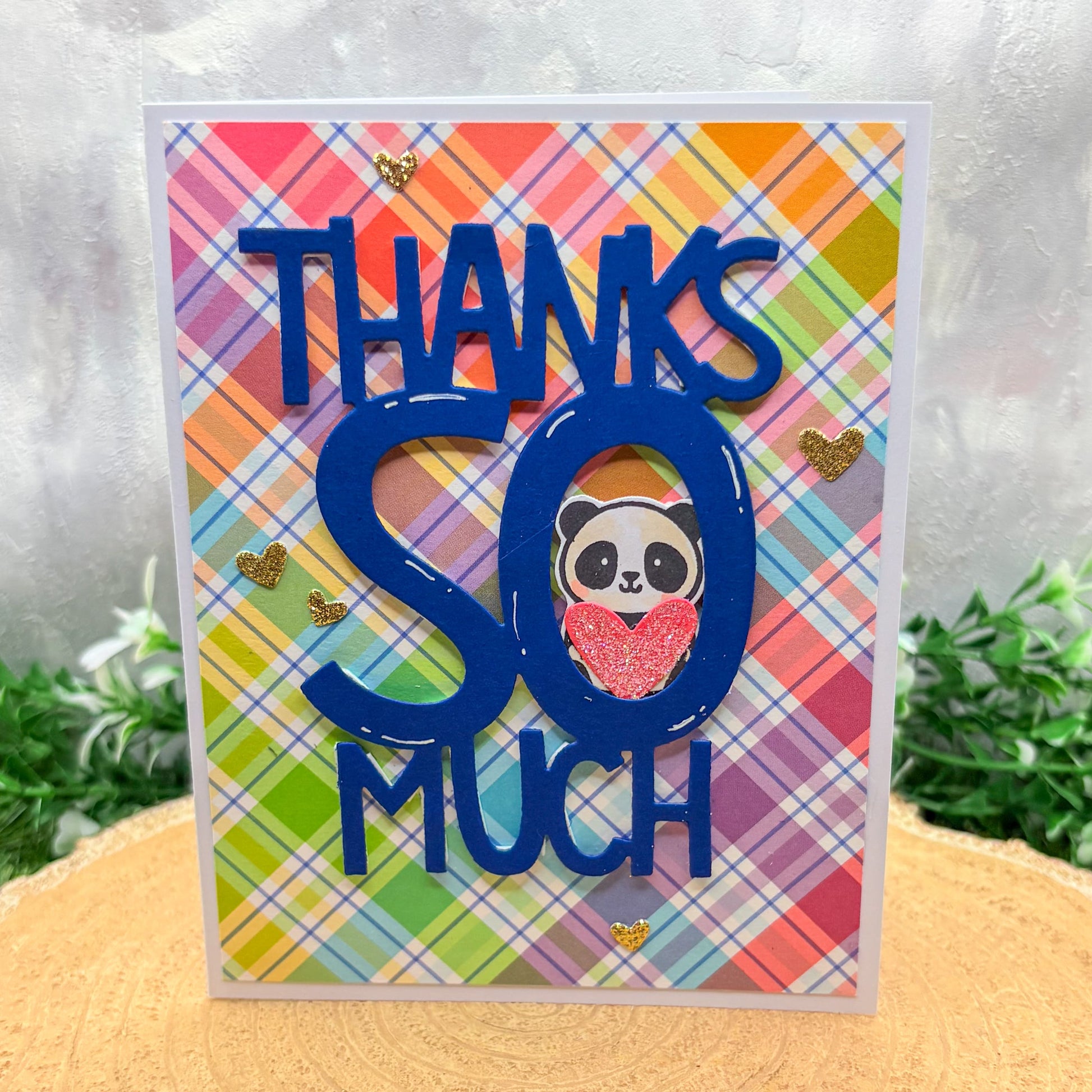 Colourful Panda Handmade Thank You Card