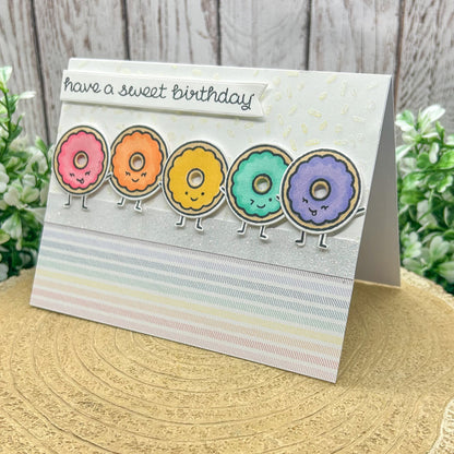 Colourful Sweet Donuts Handmade Birthday Card-1