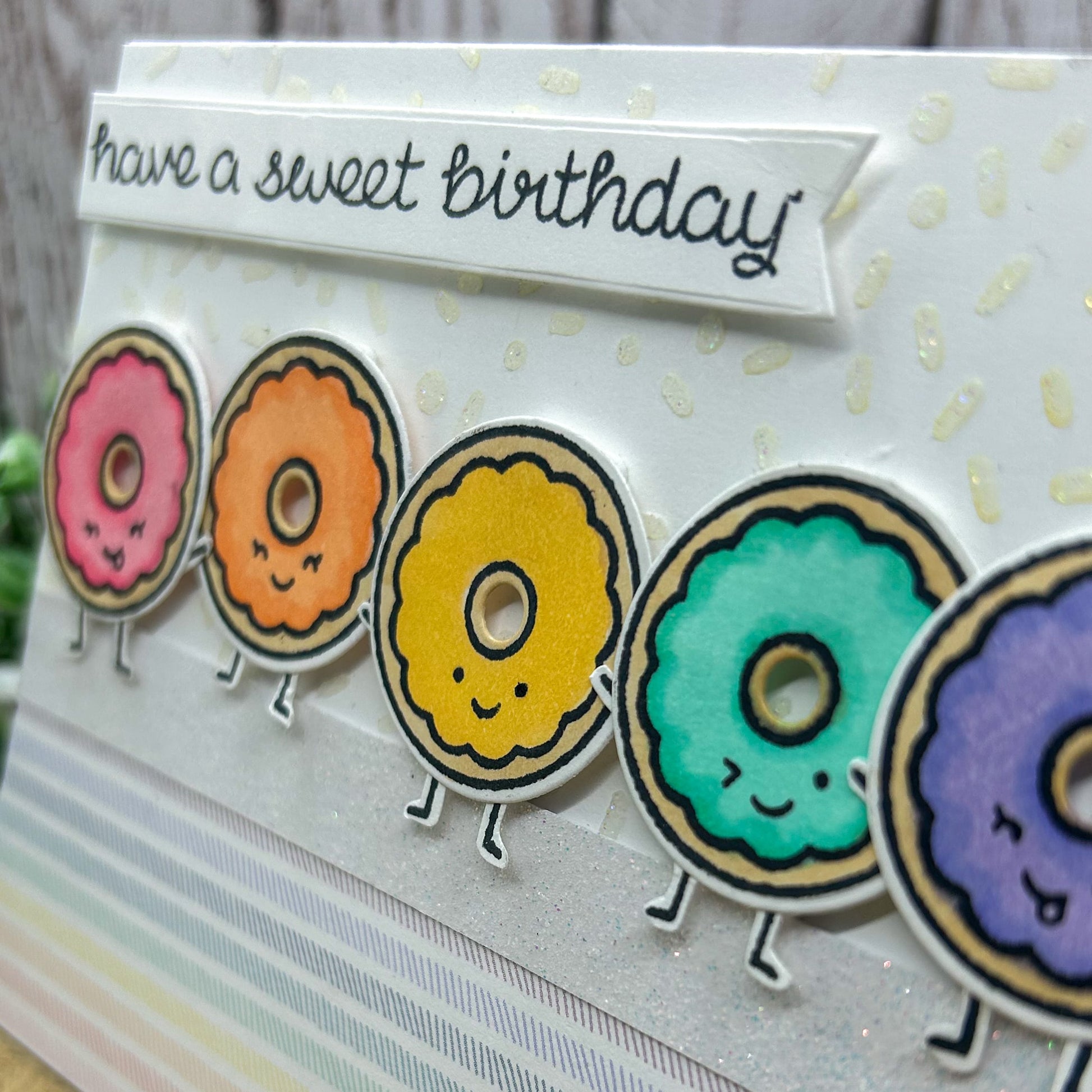 Colourful Sweet Donuts Handmade Birthday Card-2