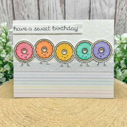 Colourful Sweet Donuts Handmade Birthday Card