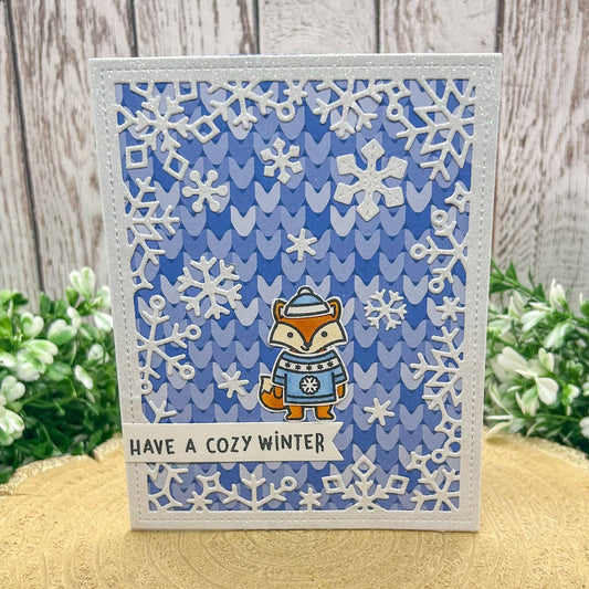 Cozy Winter Fox Jumper Handmade Christmas Card