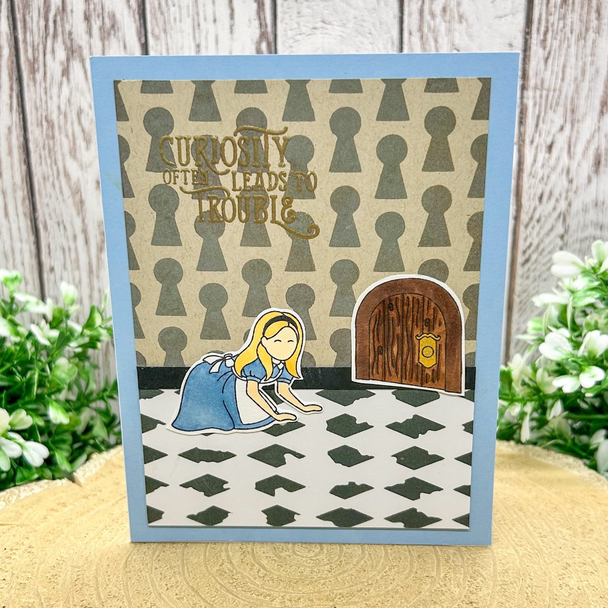 Curiosity Alice Handmade Character Themed Card