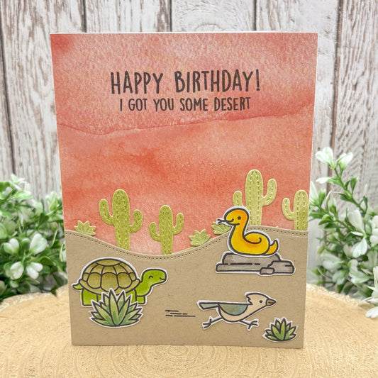 Desert Animals Funny Pun Inside Handmade Birthday Card