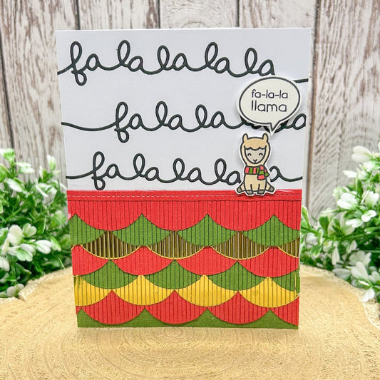 Fa La La Llama Handmade Christmas Card