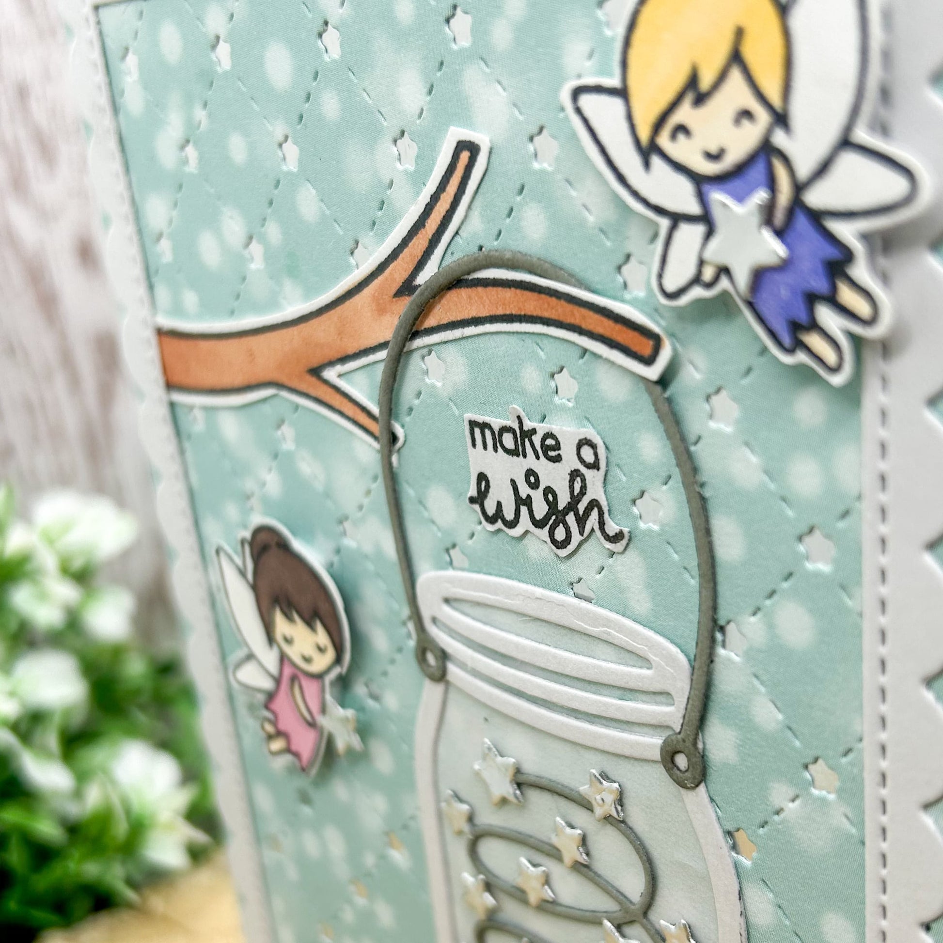 Fairies & Stars Make A Wish Handmade Birthday Card-2