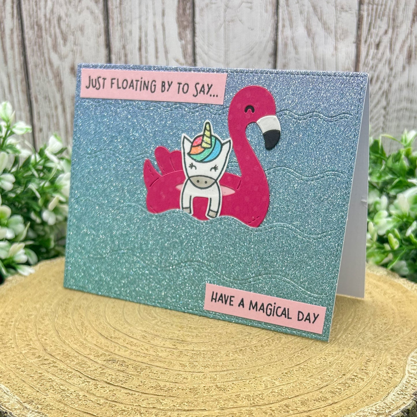 Flamingo & Unicorn Handmade Birthday Card-1