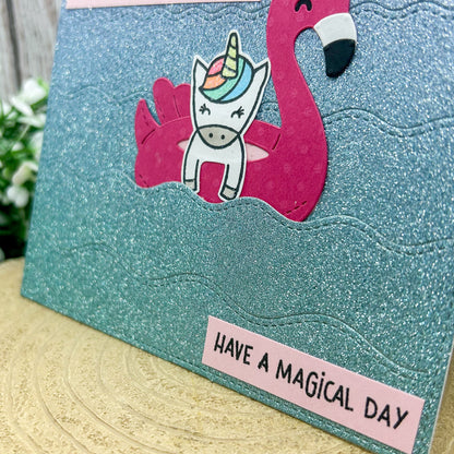 Flamingo & Unicorn Handmade Birthday Card-2
