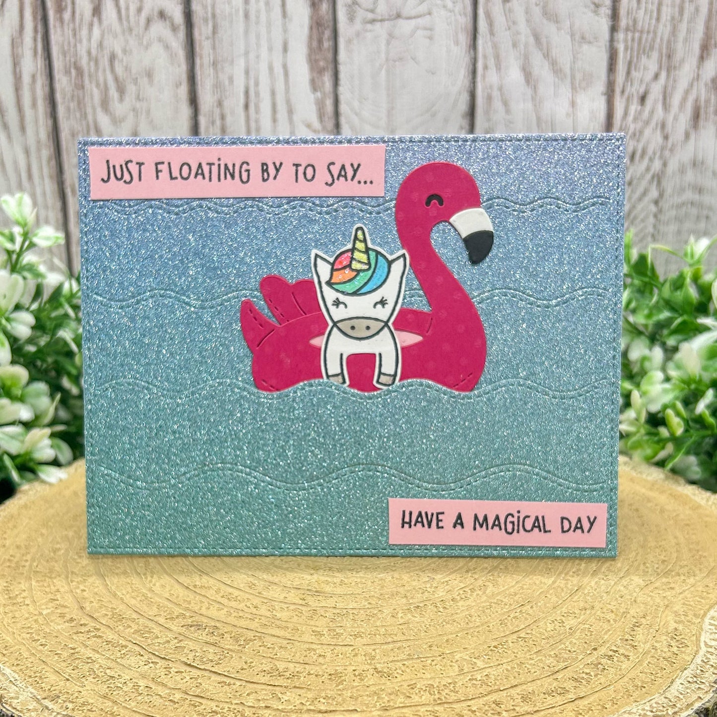 Flamingo & Unicorn Handmade Birthday Card