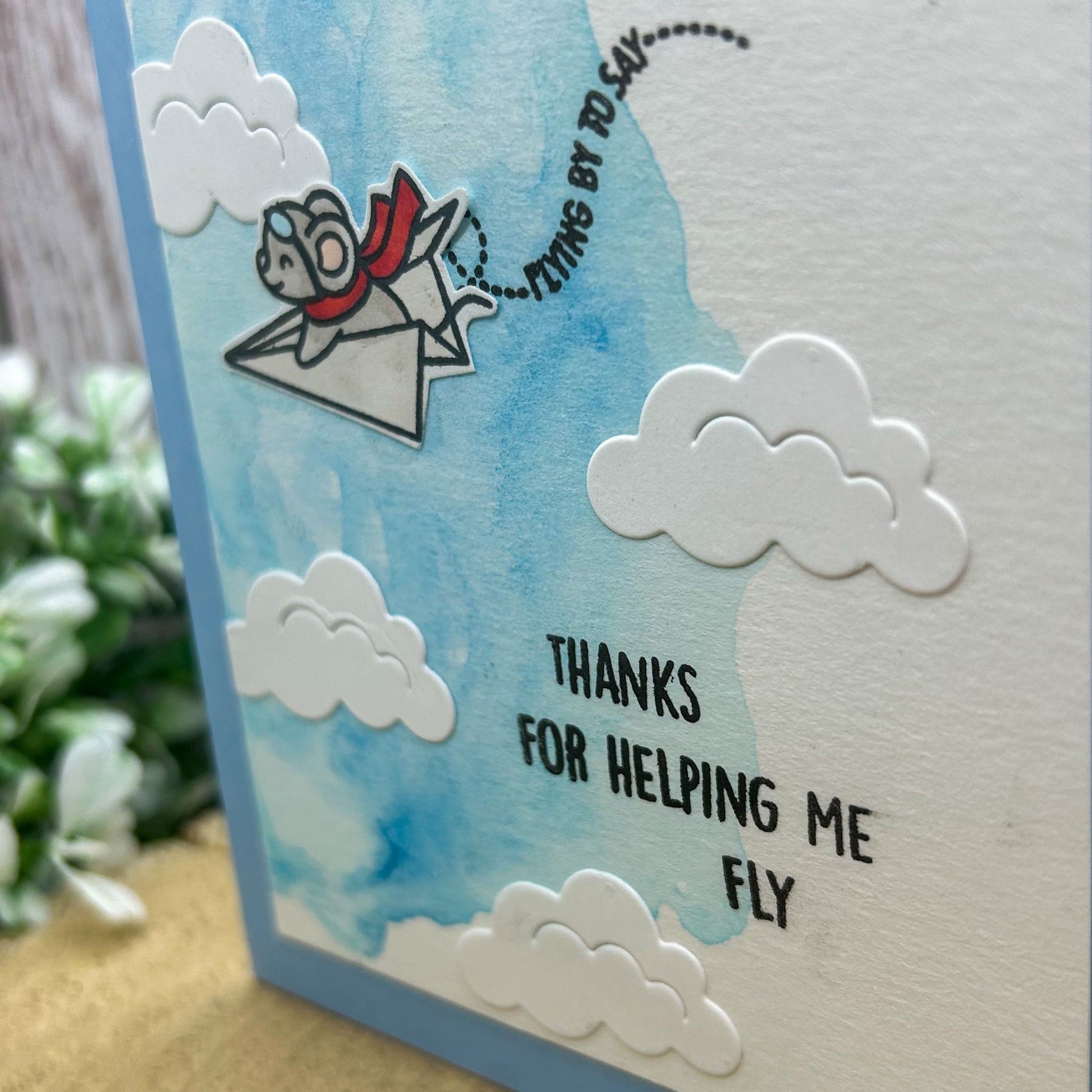 Flying By To Say Handmade Thank You Card-2