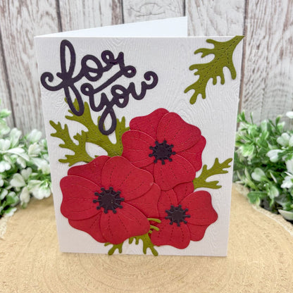 For You Poppies Handmade Card-1