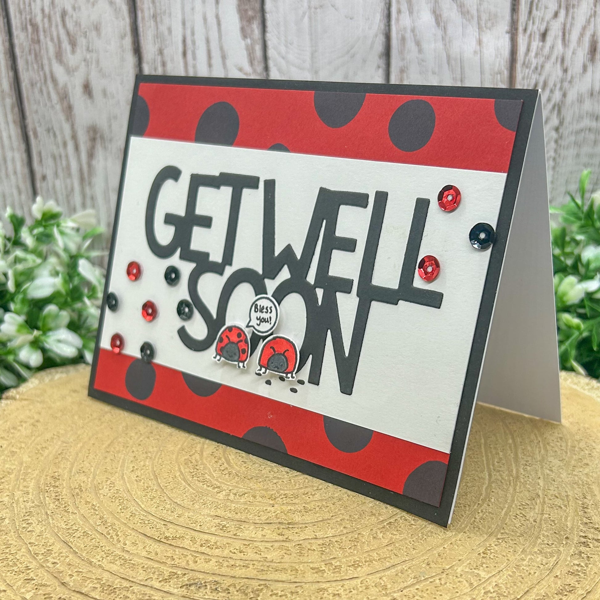 Funny Ladybird Design Handmade Get Well Card-1