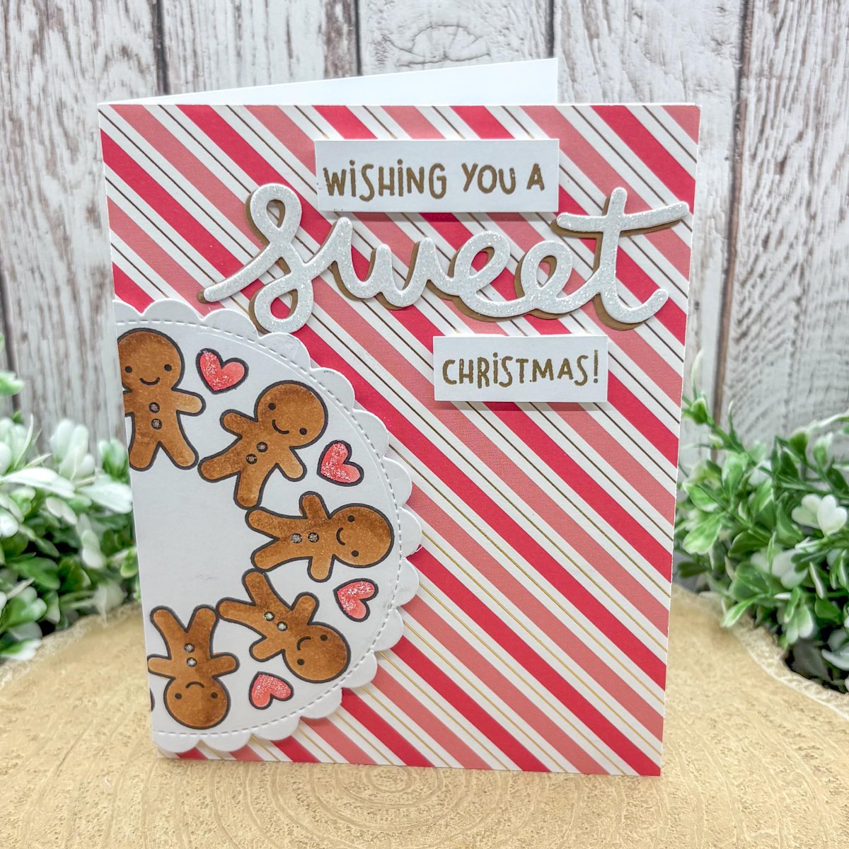 Gingerbread Men Sweet Christmas Handmade Christmas Card-1