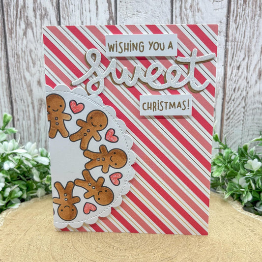 Gingerbread Men Sweet Christmas Handmade Christmas Card