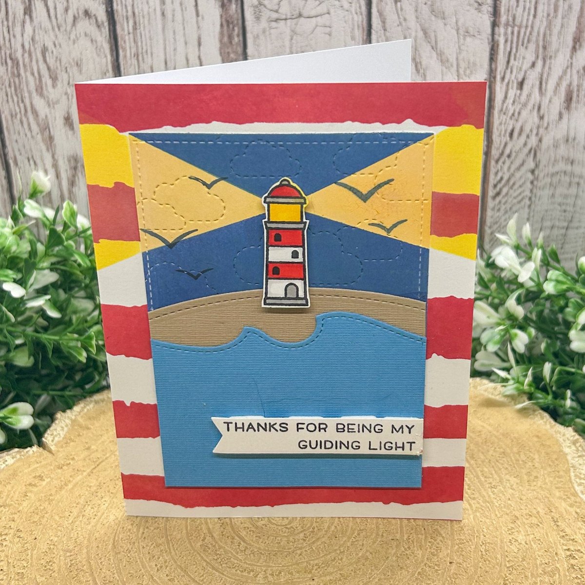 Guiding Light House Handmade Card-1