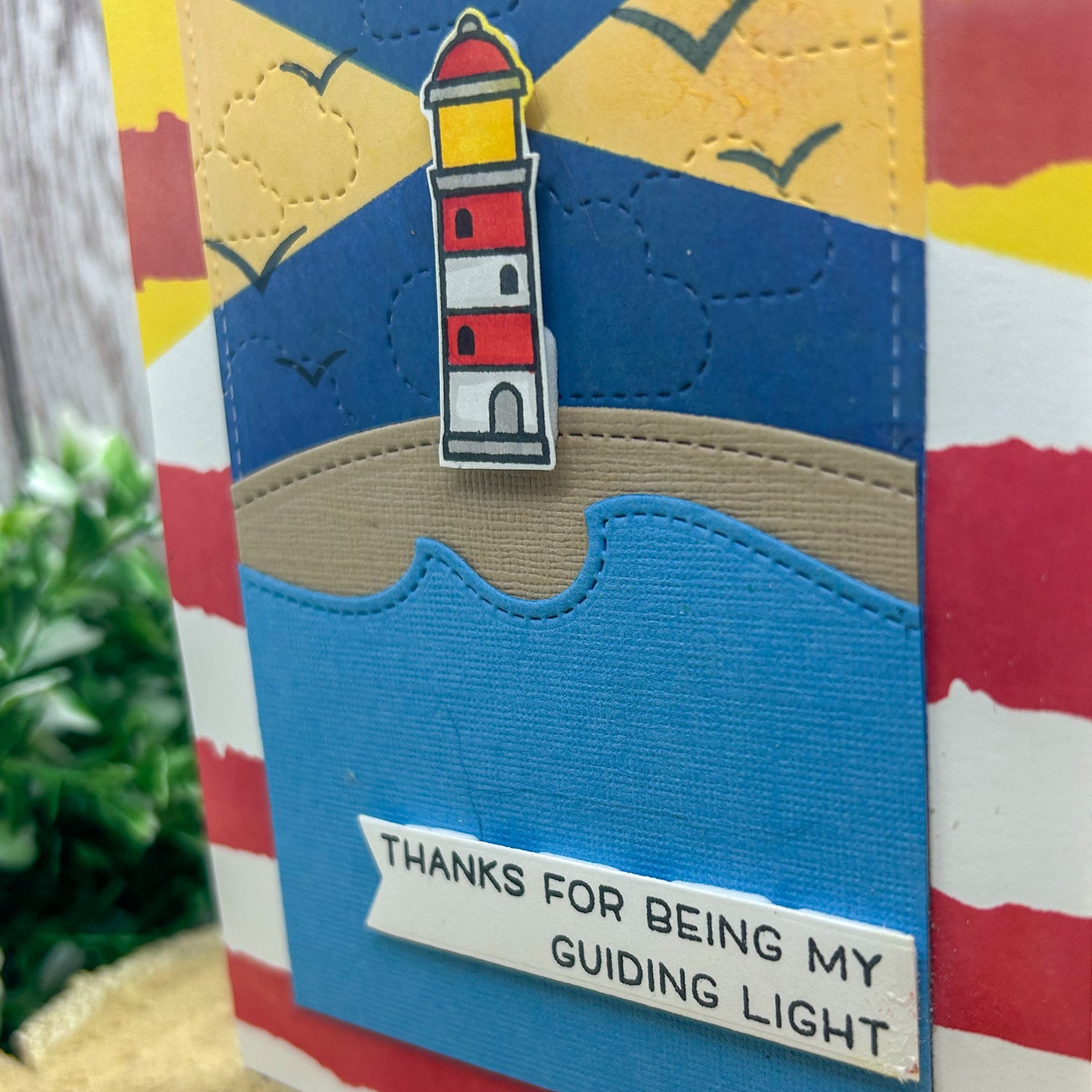 Guiding Light House Handmade Card-2