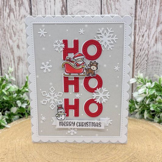 Ho Ho Ho Santa Handmade Christmas Card