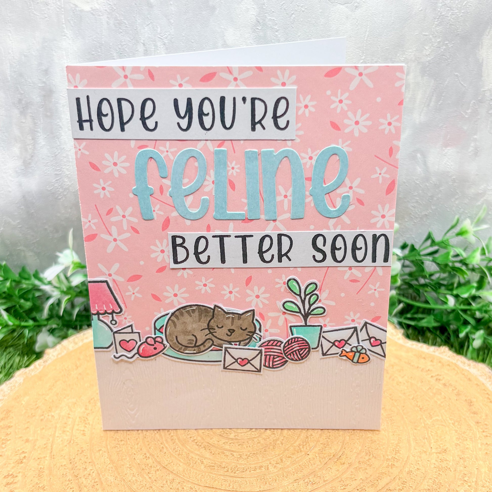 Hope You're Feline Better Soon Handmade Get Well Card-1