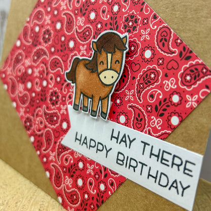 Horse Hay There Handmade Birthday Card-2