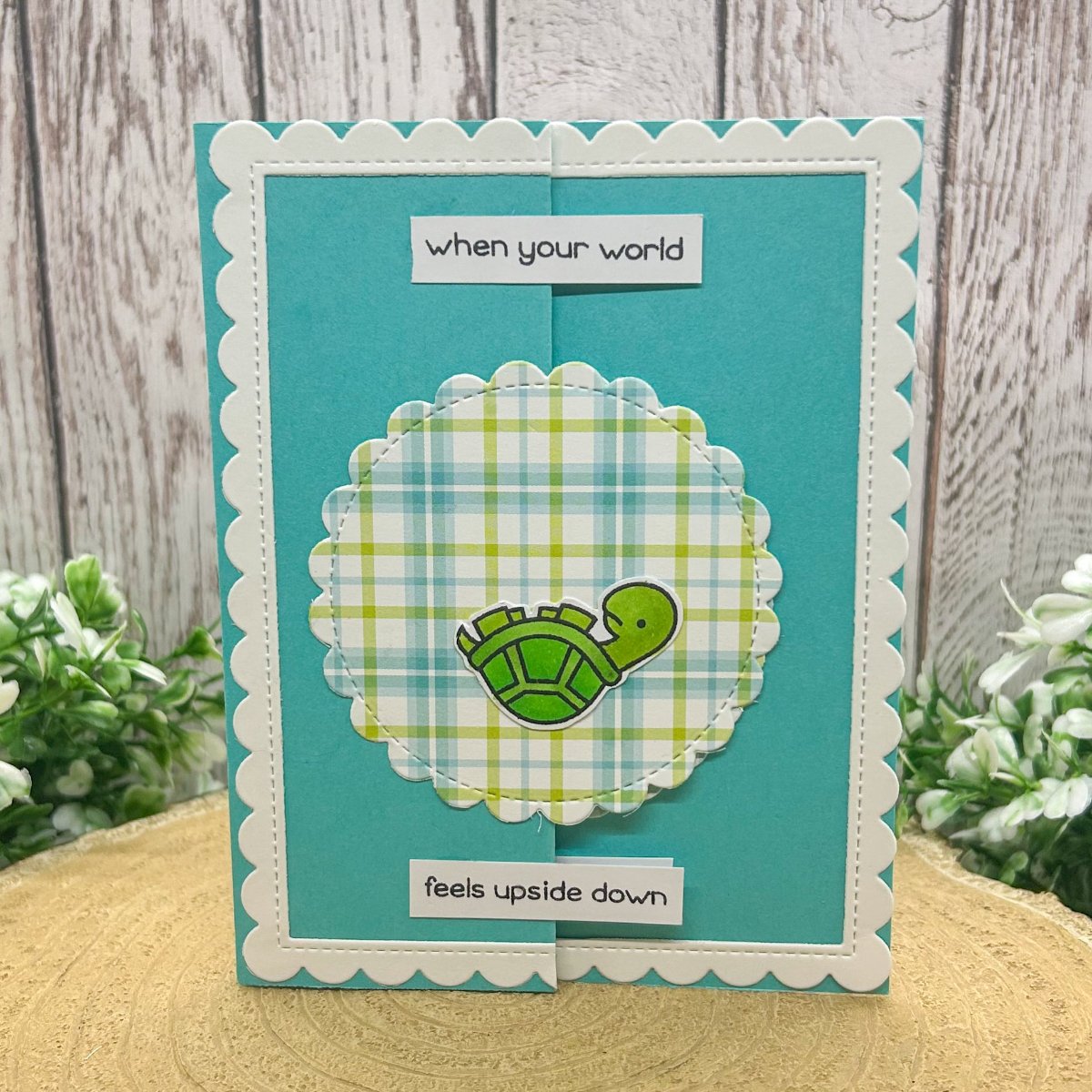 I'm Here For You Cute Tortoise Handmade Card-1