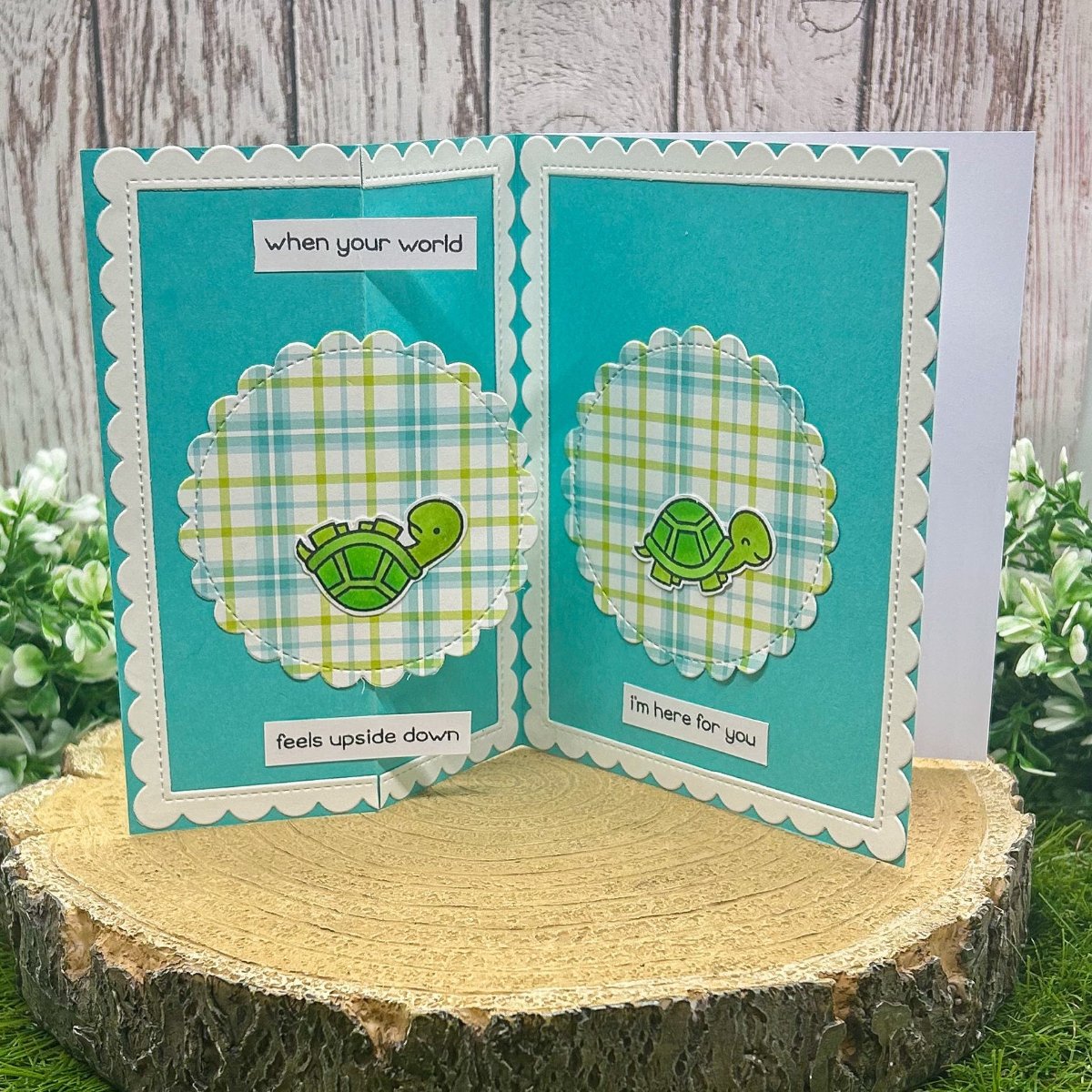 I'm Here For You Cute Tortoise Handmade Card