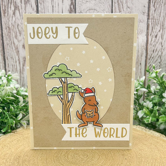 Joey To The World Handmade Christmas Card