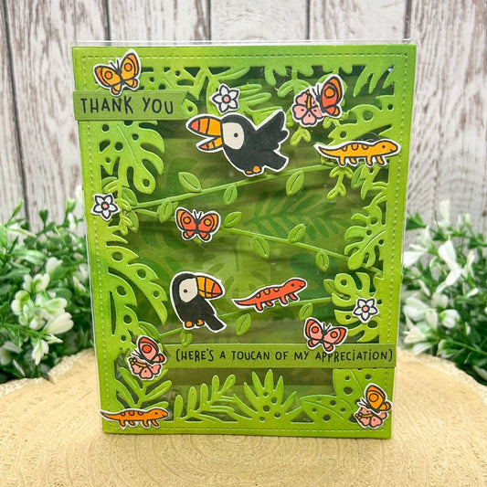 Jungle Animals Handmade Thank You Shaker Card