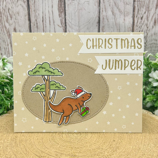 Kangaroo Jumper Handmade Christmas Card