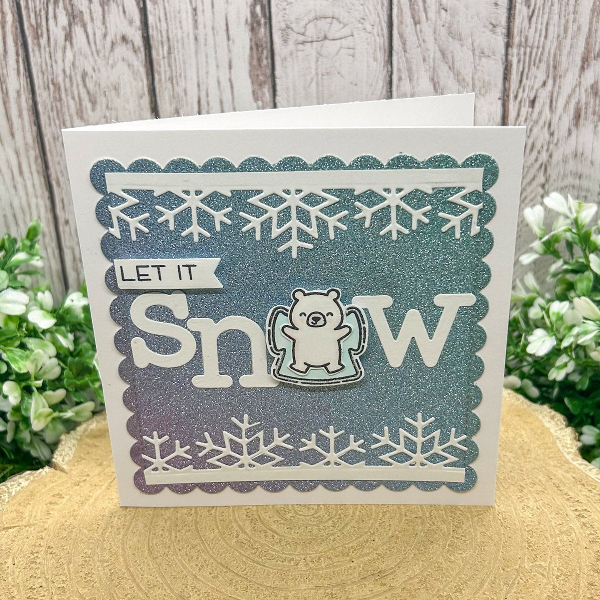 Let It Snow Bear Handmade Christmas Card-1