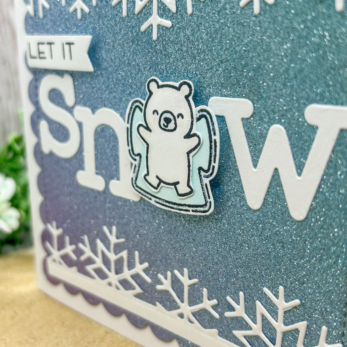 Let It Snow Bear Handmade Christmas Card-2