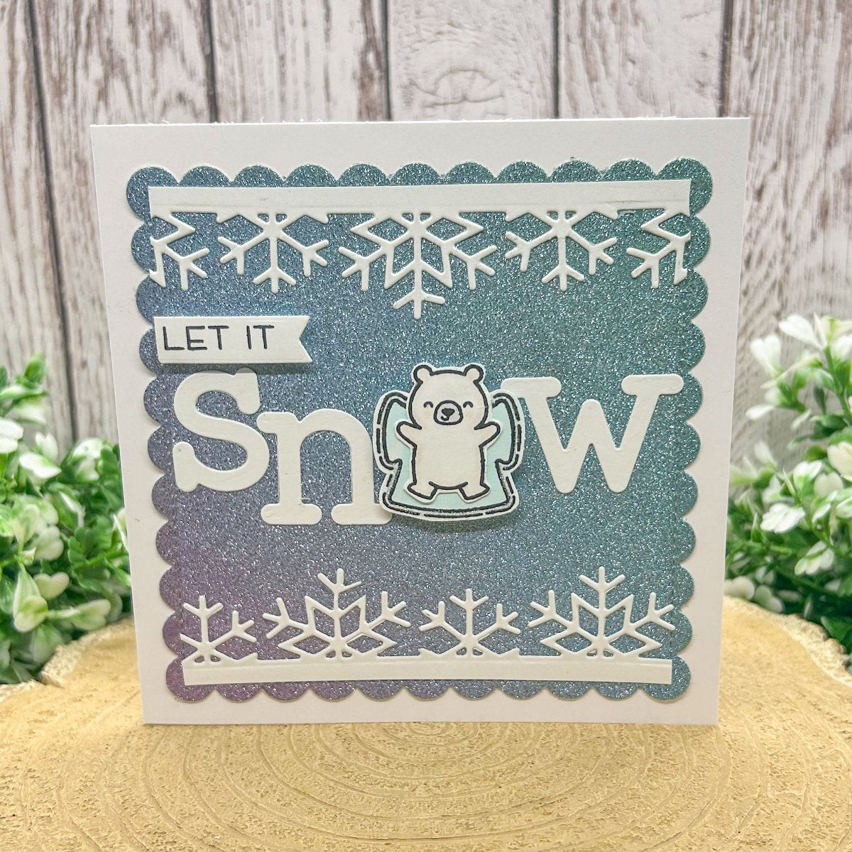 Let It Snow Bear Handmade Christmas Card