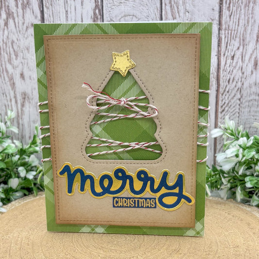 Merry Christmas Tree Handmade Christmas Card