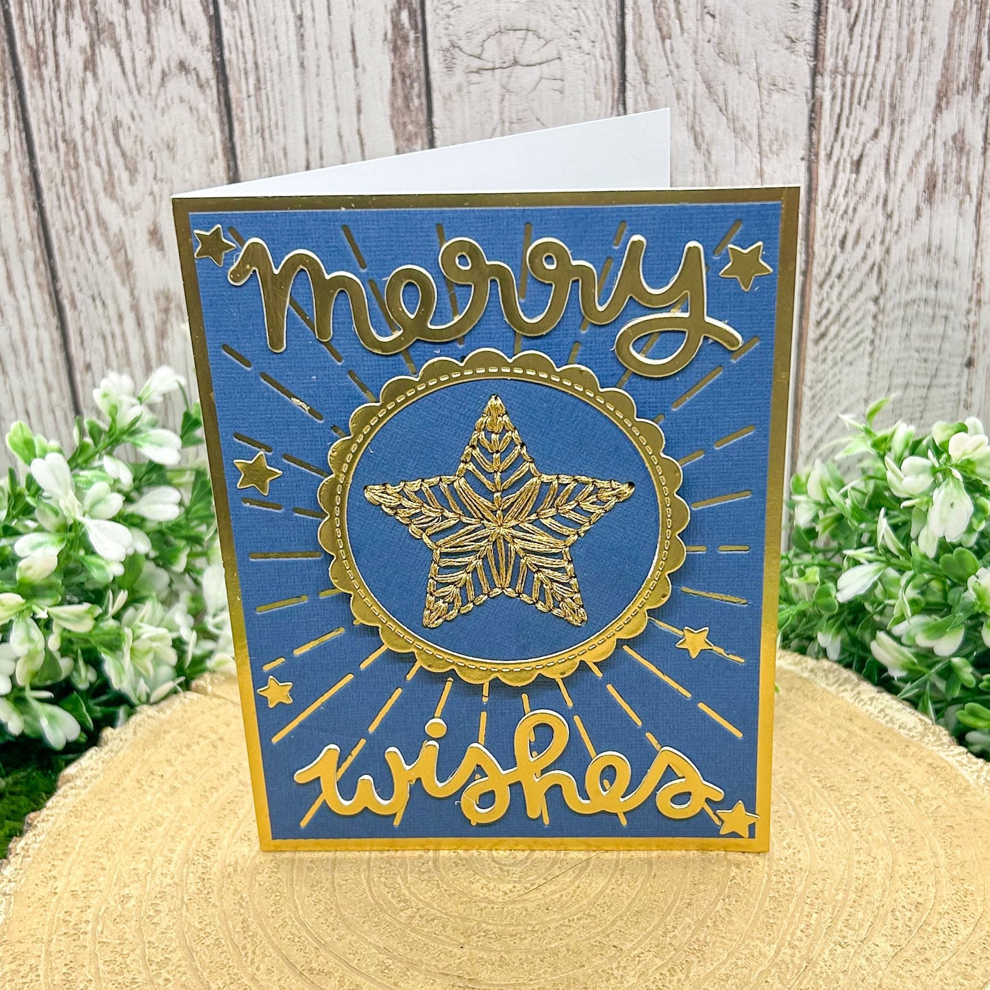 Merry Wishes Star Handmade Christmas Card-1