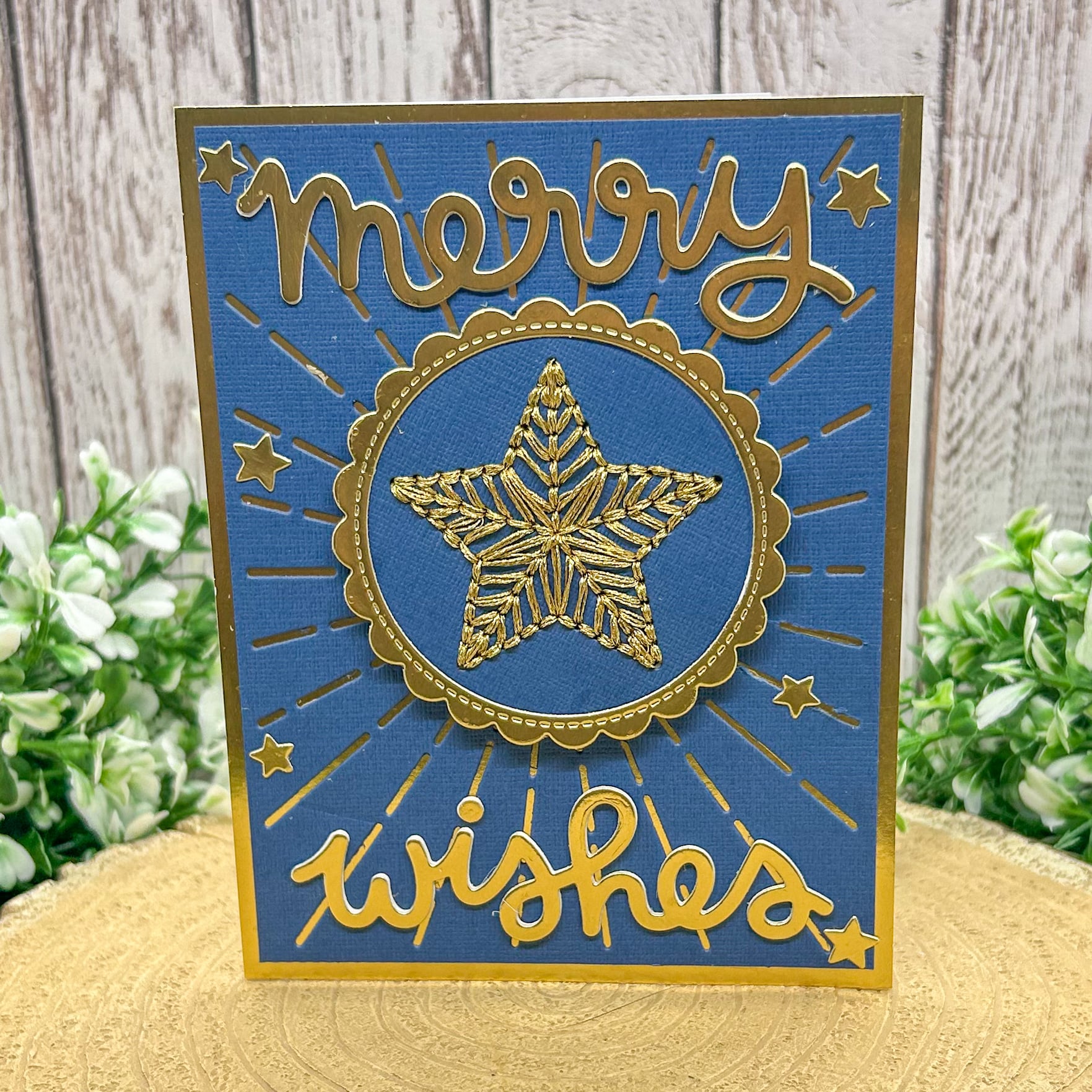 Merry Wishes Star Handmade Christmas Card