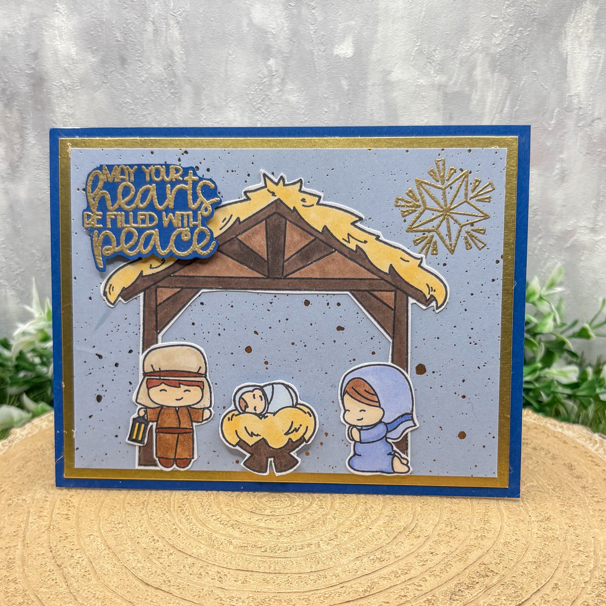 Nativity Scene Handmade Christmas Card