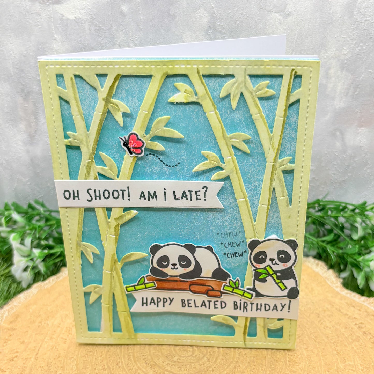 Oh Shoot! Panda Handmade Belated Birthday Card-1