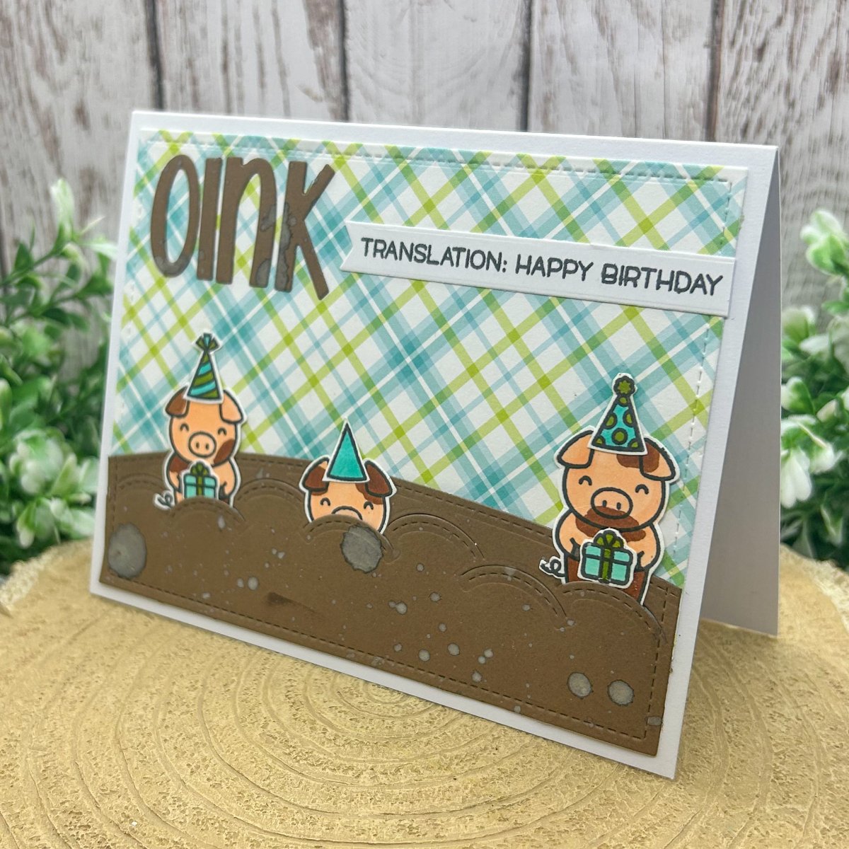 Oink Means Happy Birthday Handmade Card-1