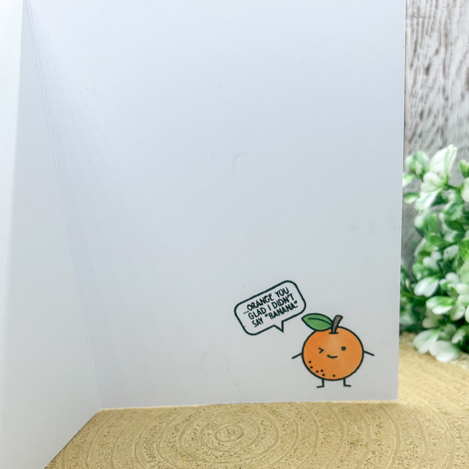 Orange & Banana Fruit Joke Handmade Birthday Card-1