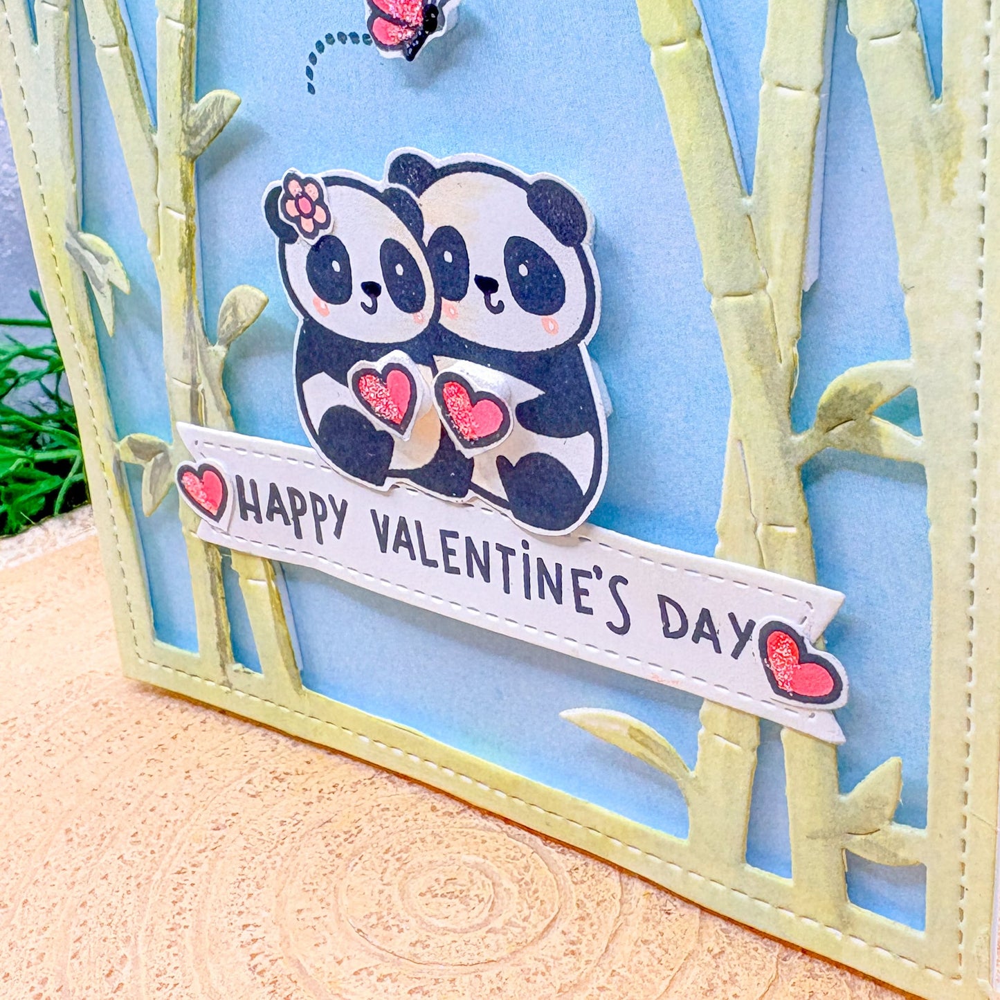 Panda Couple Happy Valentine's Day Handmade Card-2